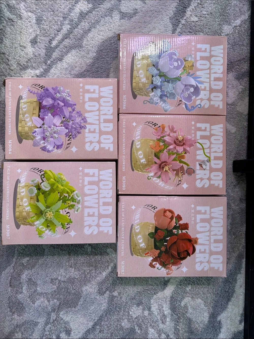 World of Flowers Kids Building Set - Pink Purple Green Red Assorted brand new